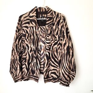Carole Little NWOT 100% Linen Animal Print Jacket - 2X